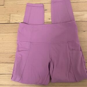 Athleta lavender pocket leggings Small